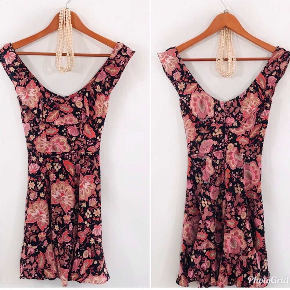REFORMATION Perla Dress In Hendrix Floral Mini Ruffles - Picture 6 of 8